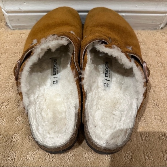 Birkenstock Boston suede clog in mink color with shearling lining - Picture 5 of 6
